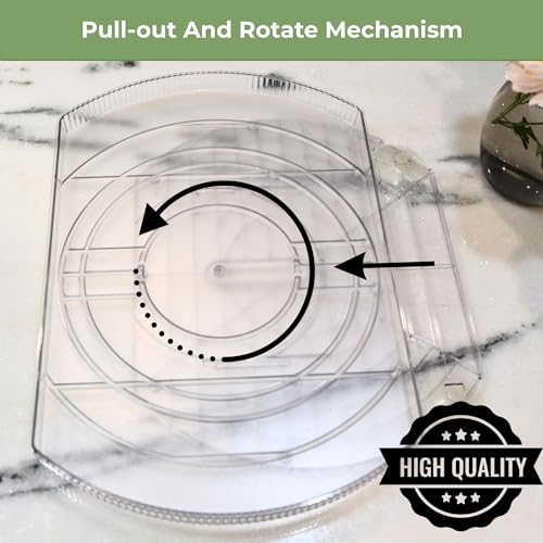 NOSTA Home Rotating Lazy Susan for Refrigerator - Square Lazy Susan - Rectangular Fridge Lazy Susan Organizer - 360° Rotating Storage - Medium Size (15x11) - size: Medium (15.25 x 11in)