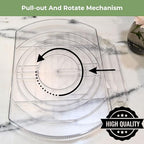 NOSTA Home Rotating Lazy Susan for Refrigerator - Square Lazy Susan - Rectangular Fridge Lazy Susan Organizer - 360° Rotating Storage - Medium Size (15x11) - size: Medium (15.25 x 11in)
