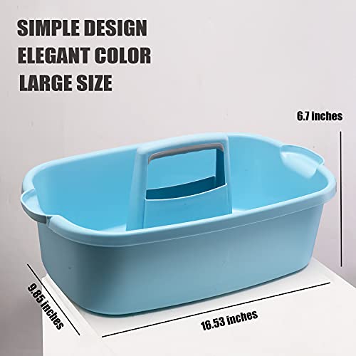 ALINK Large Plastic Shower Caddy Tote, Portable Storage Caddy Basket Organizer with Handle for Dorm, Bathroom, Tool, Garden, Kitchen, Cleaning Supplies – Blue - color: Blue