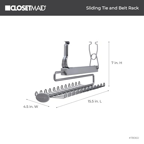 ClosetMaid 78060 Sliding Tie and Belt Rack for Wire Shelving