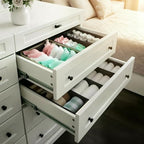 Bructhun Foldable Fabric Drawer Organizer Set 4 Pack Dresser Dividers - Sock Underwear Storage Bins Gray - color: Gray