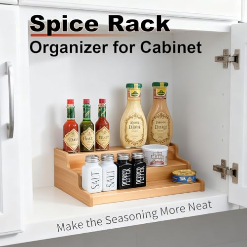 JinDoWin 2 Pack Cabinet Spice Rack Organizers - Enhanced Cabinet Spice Organizer, Practical Spice Rack Organizer for Cabinet and Efficient Cabinet Spice Organizer (2, 13 Inch) - size: 13 Inch