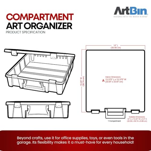 ArtBin 6955AA Super Satchel Compartment Box Clear Craft Organizer Storage Case - Aqua, Pack of 1 - color: Aqua, size: 1 Pack