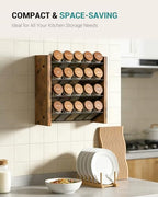 NESAPTO Spice Rack Organizer for Cabinet, Wooden 4 Tier Vertical Seasoning Organizers for Kitchen Pantry, Countertop/Wall Mount, Holds 20 Spice Jars (No Jars Included),10.3" W × 9.4" H - size: Holds 20 Jars, 10.3"W × 9.4"H