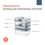 LocknLock Modular Plus Airtight Food Storage Containers, 10-Piece Set, BPA-Free, Modular Stacking, Tritan, Navy - color: Navy, size: 10 set (5 containers & 5 Lids)