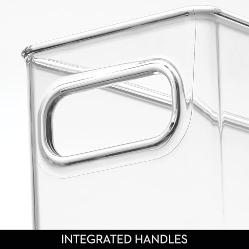 iDesign Stackable Fridge Bin with Handles - Ideal for Freezer or Pantry, Set of 3, Clear, Made in USA - style: Pack of 3