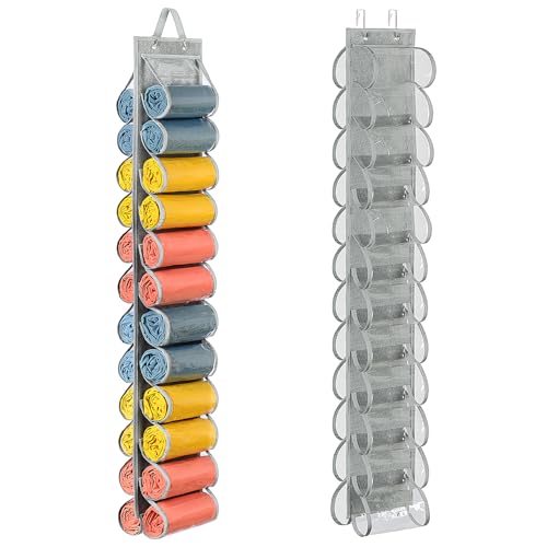 Lirex Scarf Storage Organizer with 24 Pockets, Yoga Legging Storage Organizer for Family Closet Bedroom, Light Grey - color: Light Grey