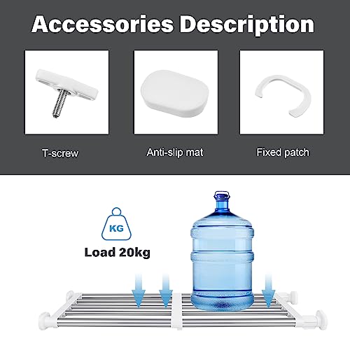 Geetery 4 Pcs Closet Tension Shelf Rod Metal Expandable Shelf Organizer Adjustable Closet Shelves Rack DIY Dividers Separators for Cabinet Storage Locker Clothes(16.54–23.62 Inch)