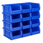 Hudson Exchange 7-1/2" x 4" x 3" (12 Pack) Plastic Stackable Storage Bin and Hanging Container, Blue - color: Blue, size: 12 Pack