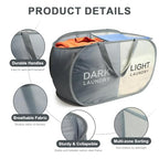 Seefoo 2-Section Collapsible Laundry Baskets, Dual Compartment Foldable Pop Up Hamper with Handles, Dark/Light Labels for Sorting, Compact & Lightweight for Laundry Room, Bedroom, Dorm, Bathroom - style: 2 Compartment A