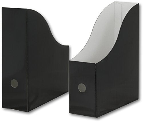 Simple Houseware 6-Pack Magazine File Holder Box, Foldable Cardboard Organizer, Black - color: Black, size: 6 Pack