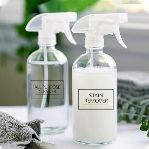 32PCS Laundry Room Labels Waterproof, Clear Laundry Labels for Jars, Transparent Stickers for Organizing Bottles, Detergent Dispensers & Storage Containers (2.8"X1.7")