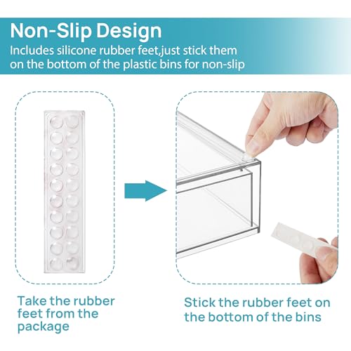 Vtopmart 12.1''W Clear Stackable Storage Drawers,4 Pack Acrylic Plastic Organizers Bins for Makeup Palettes, Cosmetics, and Beauty Supplies,Ideal for Vanity, Bathroom,Cabinet,Desk Organization - style: 4pack Wide