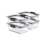 Rubbermaid Brilliance Glass Food Storage Containers, 3.2 Cup, Set of 4, BPA-Free, Leak-Proof, Clear - size: 3.2 Cup (8-Piece)