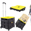 dbest products Quik Cart Collapsible Rolling Crate on Wheels for Teachers Tote Basket 80 lbs Capacity, Made from Heavy Duty Plastic and Used as a Seat, Canary, Yellow - color: Yellow, style: Standard