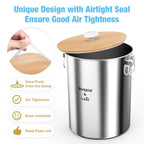 25 Lbs Large Stainless Steel Dog Food Storage Container with Lids Airtight to Keep Food Fresh, Metal Pet Food Bin Claw Handle Easy Clean & Use for Big Dog Multiple Pet, Long-Lasting Cat Food Storage