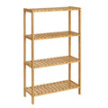 SONGMICS Bamboo Storage Shelf, 4-Tier Shelving Unit, Multifunctional, in The Entryway, Bathroom, Living Room, Balcony, Kitchen, 10.2 x 23.6 x 39.4 Inches, Light Bamboo UBCB034Y01 - color: Light Bamboo, size: 4 Tiers (10.2"D x 23.6"W x 39.4"H)