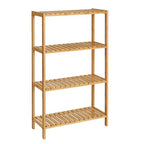 SONGMICS Bamboo Storage Shelf, 4-Tier Shelving Unit, Multifunctional, in The Entryway, Bathroom, Living Room, Balcony, Kitchen, 10.2 x 23.6 x 39.4 Inches, Light Bamboo UBCB034Y01 - color: Light Bamboo, size: 4 Tiers (10.2"D x 23.6"W x 39.4"H)