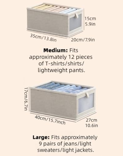 1 Pc Large Storage Bins with Clear Window Collapsible Cloth Organizer Box for Clothing, Toys, Blankets, Closet Shelf Storage, Grey, Large - size: L
