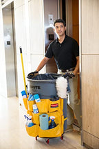 Rubbermaid Commercial Products Supply Organizing Caddy for Brute Trash Cans Yellow Tool Organizer Storage for Spray Bottles/Paper Towels/Gloves/Scrub Brush 1 Count - size: 1 Count (Pack of 1)
