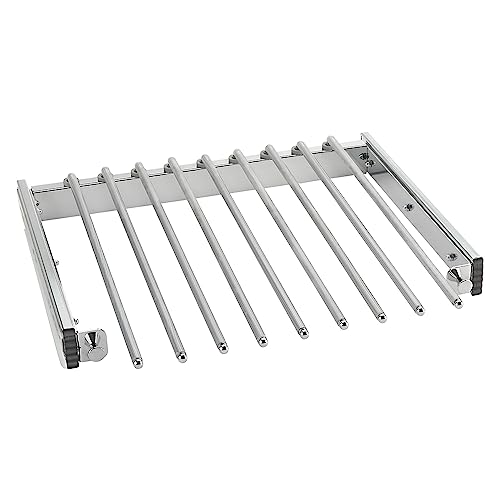 Rev-A-Shelf 17.5" Pull Out Wire Frame for 9 Pairs of Trouser Pant Rack for Space Saving Home Closet Storage Organization, Chrome, PSC-1814CR - size: 9 Pair