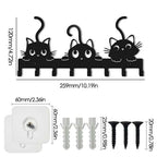 YXE Key Holder Wall Mount, Metal 8 Hooks, Keys Organizer Rack for Doorway ，Decoration and Functional Items for Home ，Housewarming Gifts (Cats Theme)