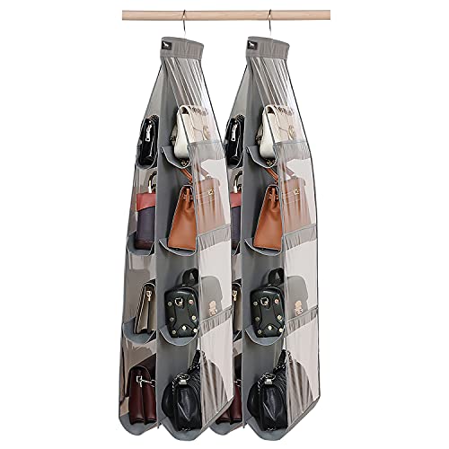 Purse Organizer - 2 Pack, Purse Hanger、 Heavy Duty、Purse Organizer for Closet、Thicken Metal Hooks,Hand Bag Storage Organizer、Purse Organizer, Grey - color: Gray, size: 2 Pack
