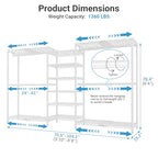VIPEK X3 Plus Large Expandable Closet Rack Adjustable from 5'10" to 8'8" with Extendable Shelves and Hanger Rods, Freestanding Clothing Racks Modular Closet Systems Wardrobe, Max Load 1360LBS, White - color: White, size: X3 Plus