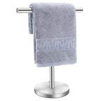 T-Shape Bath Hand Towel Holder Stand, Stainless Steel Free Standing Hand Towel Rack, for Bathroom Kitchen & Countertop, Silver - color: Silver-1 Pack