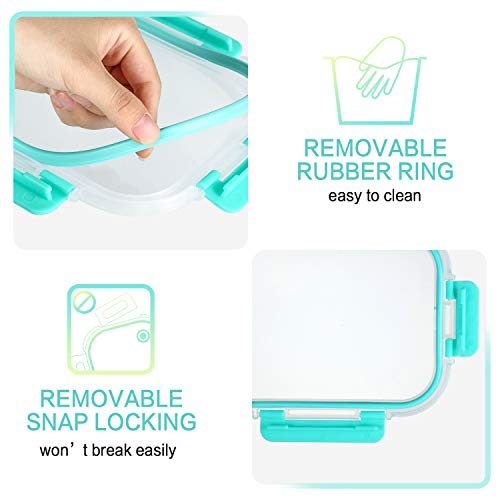 [5-Packs, 36 Oz.] Glass Meal Prep Containers with Locking Lids Glass Food Containers,Airtight Lunch Container,Microwave, Oven, Freezer and Dishwasher (4.5 Cup, Green) - color: Green