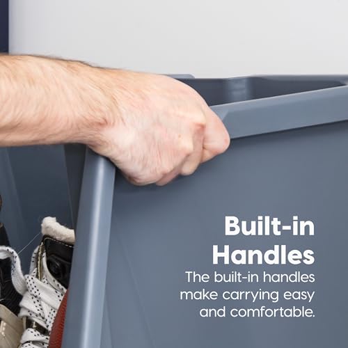 IRIS USA Open Front Storage Bins, Jumbo, Heavy Duty Garage Storage, Stackable Storage Bins, Tools Hardware Hose Household Product Sporting Goods, Wide Open Front, Interlocked Secure Stacking, Gray - size: Jumbo - 1 Pack