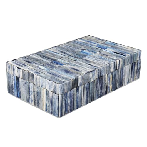 Handicrafts Home Decorative Storage Box 10x6 – Remote Organizer Box with Lid, Modern Decorative Keepsake Box, Boho Shelf Décor, Memory Box for Photos or Letters, Decorative Box for Table Décor - color: IVORY-OCEAN, size: 10x6x2.5 Inch