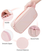 YOKUMA Pencil Case,Large Capacity Pencil Pouch,Aesthetic Zipper Pencil Box, Back to School Supplies for College Student Teen Adults,Travel Essentials,Electronic Cable Organize - color: Pink