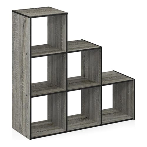 Furinno Pelli 3-2-1 Cubic Storage Cabinet, French Oak Grey/Black - color: French Oak Grey/Black, size: 3-2-1-Cube