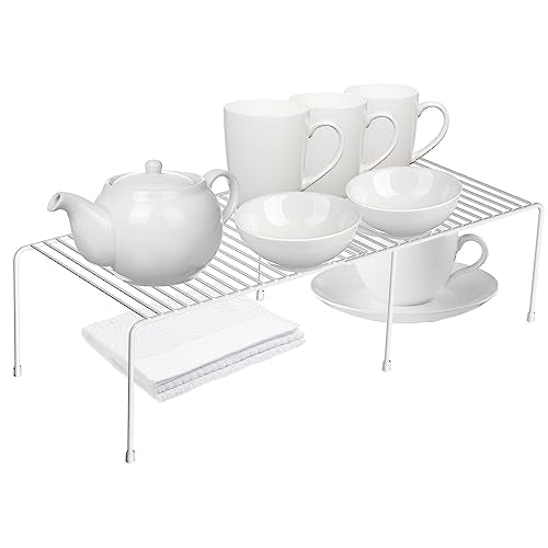 Expandable Cabinet Storage Organizer Shelf, Freezer Shelf Kitchen Cabinet Pantry Spice Rack for Plate Cup Organizer with Scratch Resistant Feet, 2 Sets - color: expandable, size: 2 Sets