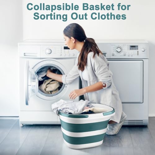 Collapsible Mop Bucket with Handle for Cleaning, 16L(4.2 Gallon) Silicone Square Mopping Bucket for Windows Cleaning or Car Washing, Cleaning Supplies Organizer Plastic Bucket for Storage, 2 Pack - color: Gray+green, size: 16L