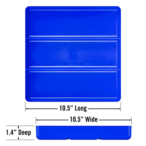 Ernst Manufacturing Toolchest Tray: Stackable Garage Organizer Tray in Blue with 3 Compartments - For Trades, Mechanics, Electricians, Plumbers, Household Use, Hobbies - Heavy Duty - Made in the USA - color: Blue, size: 10.5" x 10.5" x 1.5"