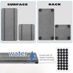 4PCS Stone Drying Trays for Bathroom Sink and Kitchen Counter - Water Absorbing Stone Tray with Diatomaceous Earth, Soap Dish and Coaster - color: Gray 2stripes