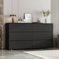 FAMAPY Chest of Drawers Dresser No Handles, 6 Drawer Dresser with Wide Storage, Modern Contemporary 6-Drawer Chest, for Bedroom Black (59”W x 15.7”D x 32.3”H) - color: Black