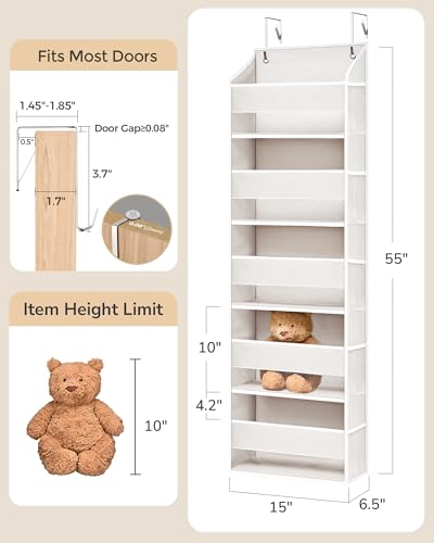 ULG 2 Pack 5-tier Over the Door Organizer Beige - color: Beige, size: 2 Pack-5 Tier