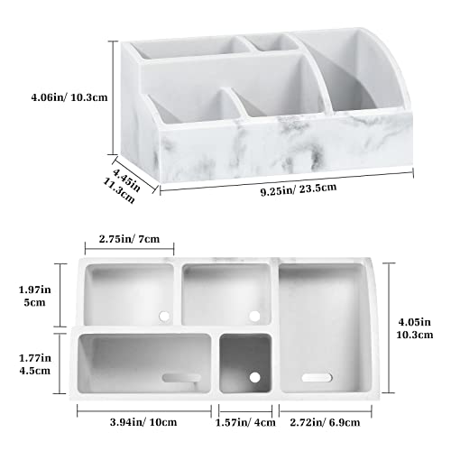 Luxspire Electric Toothbrush Holders, Bathroom Organizer Countertop Caddy 5 Slots Resin Large Toothbrush Holder Caddy Toothpaste Razor Marble Toothbrush holders for Bathroom Accessories, Gravel White - color: Gravel White, size: 5 Slots