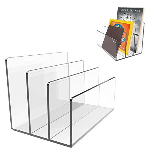Boloyo Acrylic File Holder,2PC 3 Sections Clear File Organizer Mail Letter Sorter Desktop Folder Holder for Home Office School Envelope Bill Filling Paper Document - color: Clear, size: 3 Sections(2PC)