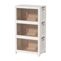 45GAL/180QT 3 tier large stackable storage bins with lid and wheels, collapsible storage bins plastic with doors，suit for clothes, closet, home and office - size: 60QT, style: 3 Pack