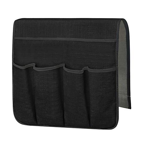 Sofa Armrest Storage Bag, Armchair Side Caddy Hanging Pouch Organizer, 14-Pocket Waterproof Durable Storage Bag, Suitable for Tablets, Phones, Books, Magazine, TV Remote Control (1#Black) - color: 1#Black