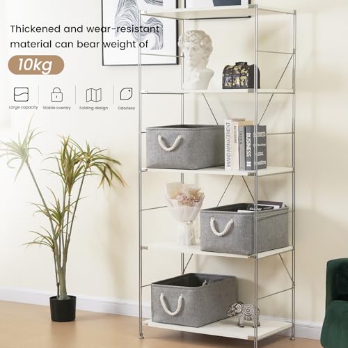 Large Storage Baskets- 15.7x11.8x8.26 inch Storage Bins for Shelves and Closet Organizing, Foldable Fabric Bin for Home Organization Clothes and Laundry (3-Pack, Gray) - color: Gray-3P, size: 15.7inX11.8inX8.26in-3P
