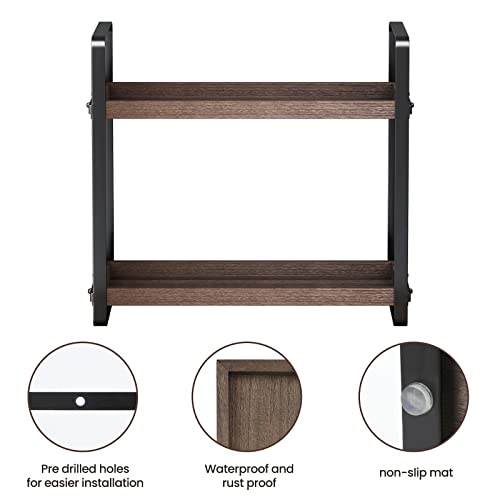 HNRLOY Bathroom Counter Organizer,Bathroom Countertop Organizer,Counter Shelf,Countertop Storage,Organization and Storage,Makeup Shelf,Sink Caddy(Brown 2 Tier) - color: Brown 2 Tier