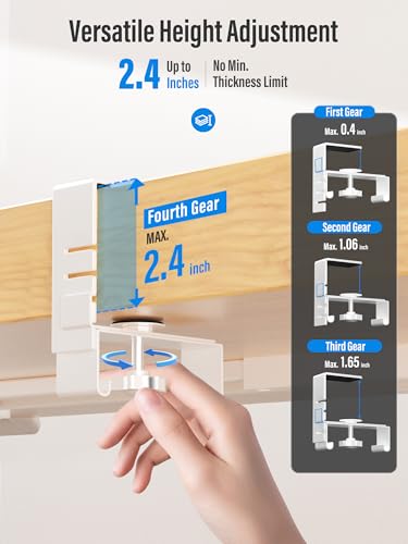 [Upgraded] Large Under Desk Cable Management Tray, Cinati Cable Management Under Desk No Drill, 42" Fabric Cord Hider for Wire Organizer, Cord Organizer for Office, Home - Supports Up to 30lbs White - color: White, size: Extra Large(42 inch)