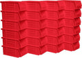 Akro-Mils 30220 AkroBins Plastic Storage Bins, Space-Saving Stackable Bins for Garage, Pantry, Craft Organization, 7" x 4" x 3", Red, 24-Pack - color: Red