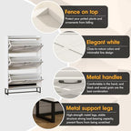Maupvit Shoe Storage Cabinet with 3 Flip Drawers, Freestanding Organizer with Metal Legs for Entryway, Narrow Shoe Rack Cabinet, White - color: White, style: 3-Drawers