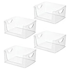 iDesign Stackable Open-Front Storage Bins with Handles for Kitchen and Pantry - Set of 4 - Clear - style: Pack of 4
